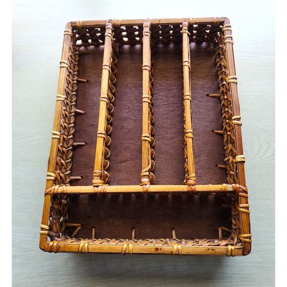 UTENSIL ORGANIZER-Large-Bamboo Woven-5 Sections-Natural Wood Color-Countertop - Picture 7 of 16